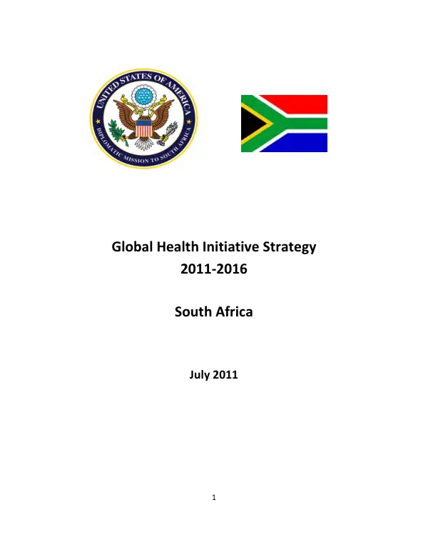 Global health initiative strategy 2011-2016 : South Africa