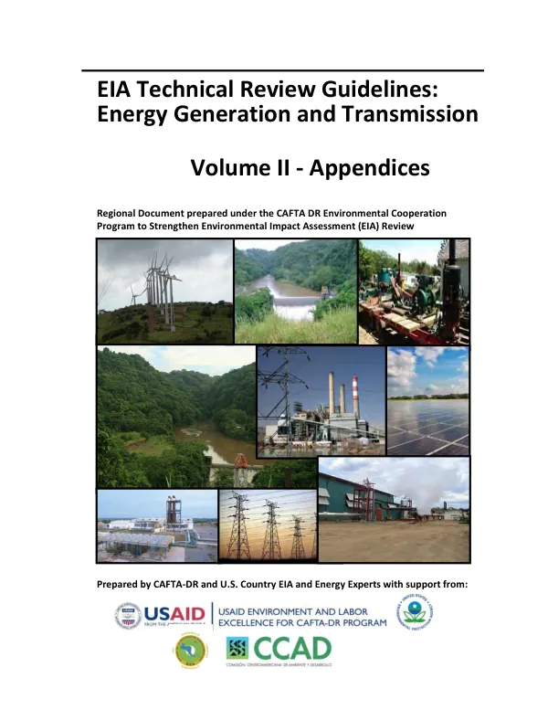 EIA technical review guidelines : energy generation and transmission. Volume II. Appendices