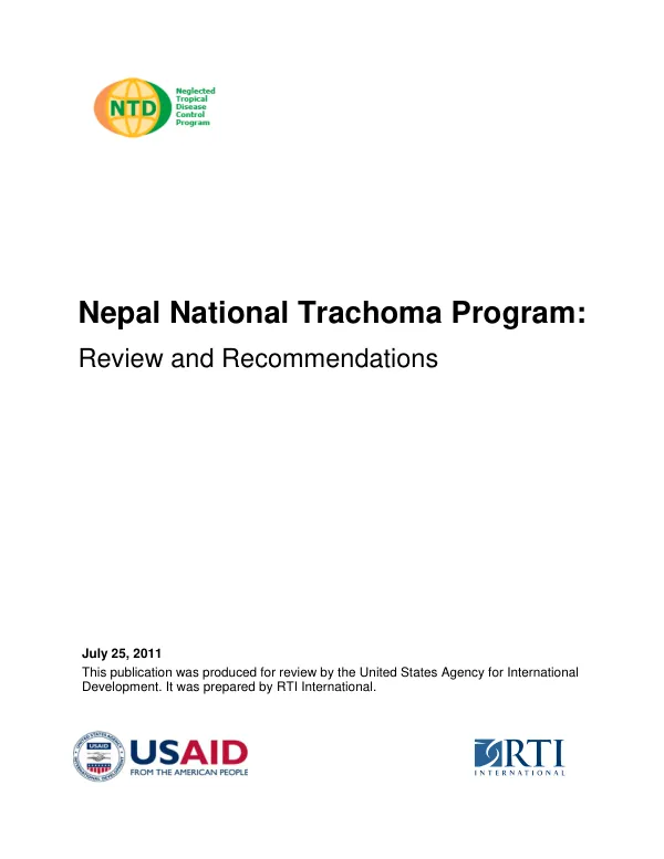Nepal national trachoma program : review and recommendations