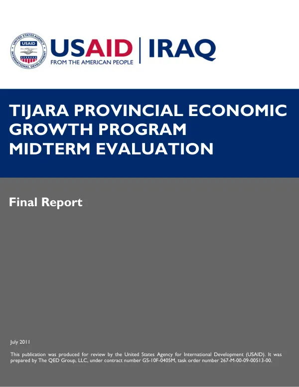 Tijara provincial economic growth program midterm evaluation : final report