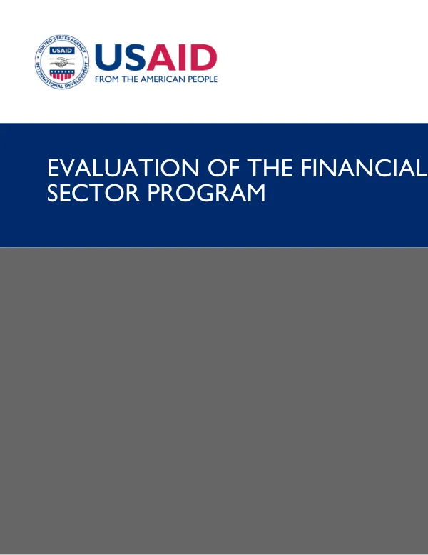 Evaluation of the financial sector program