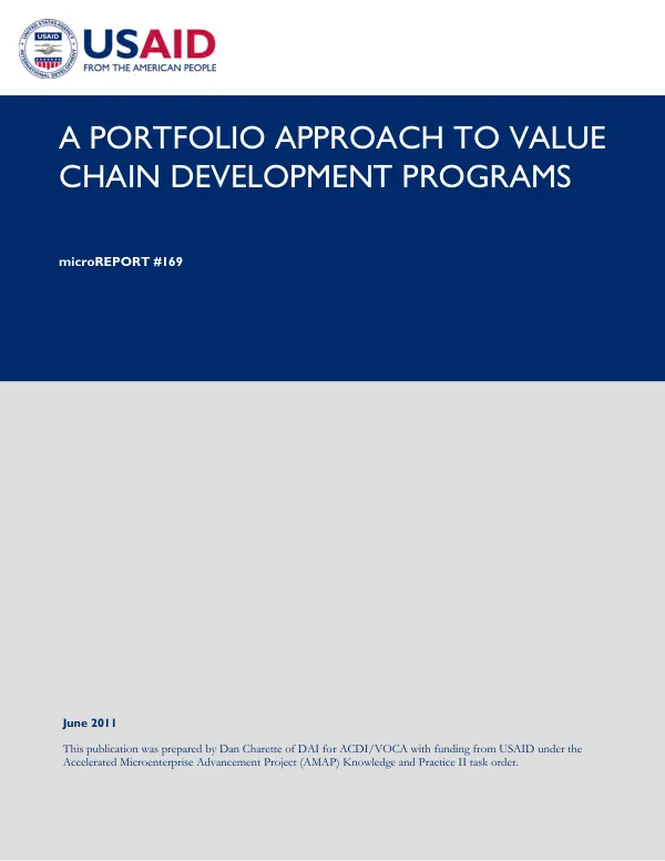 A portfolio approach to value chain development programs