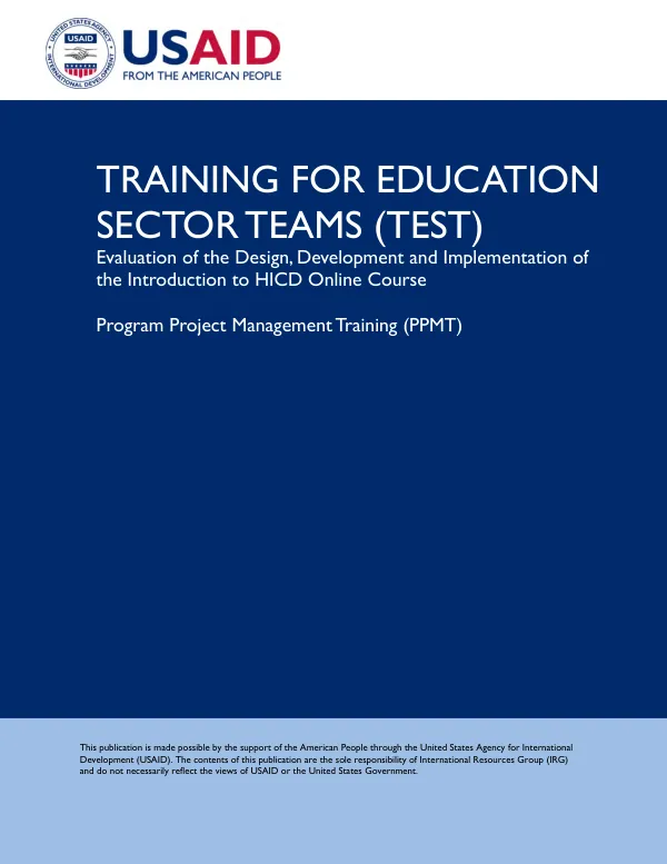Evaluation of the design, development and implementation of the introduction to HICD online course : program project management training (PPMT)