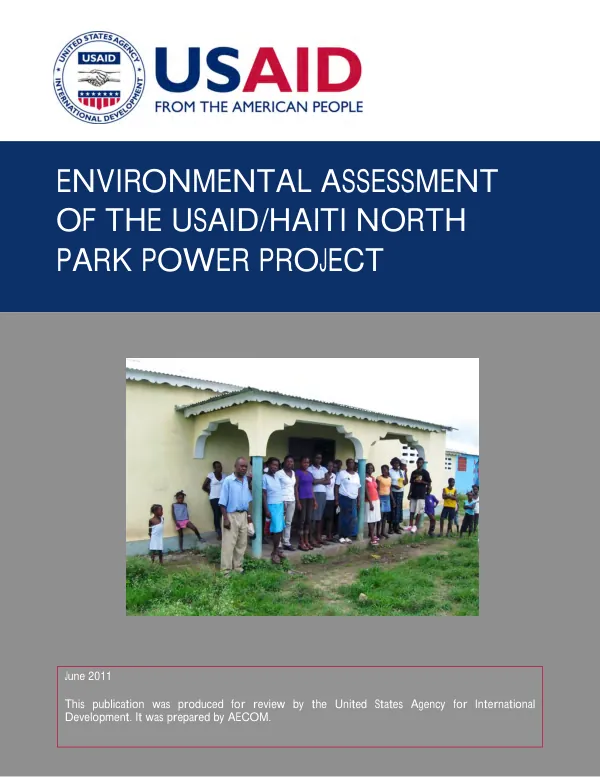 Environmental assessment of the USAID/Haiti North Park power project