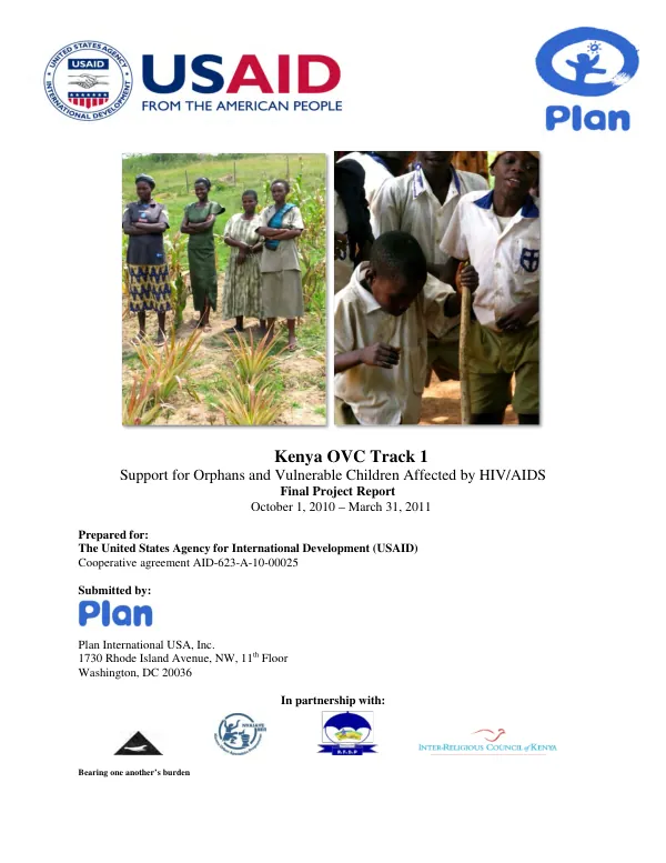 Kenya OVC track 1 : support for orphans and vulnerable children affected by HIV/AIDS : final project report, October 1, 2010-March 31, 2011