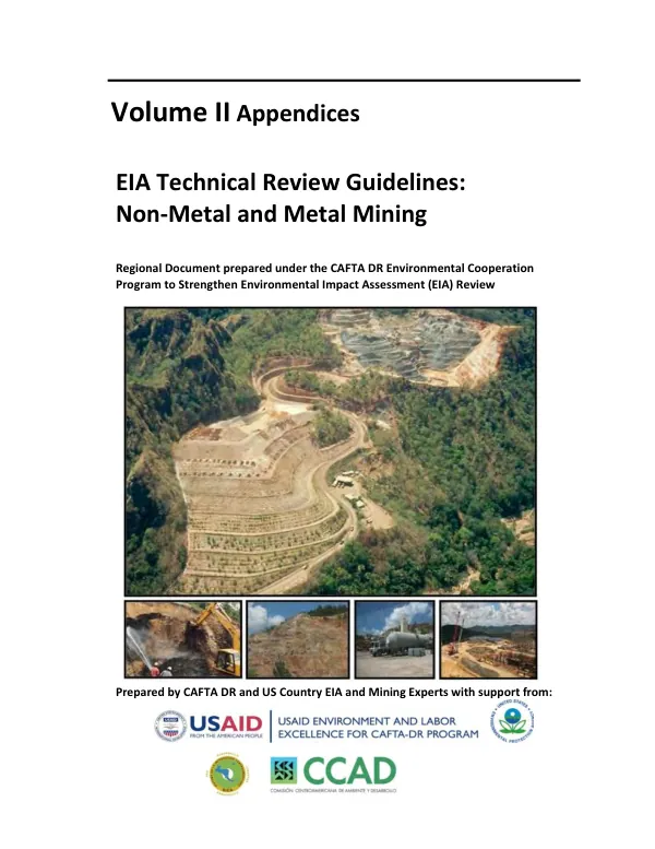 EIA technical review guideline : non-metal and metal mining. Volume II. Appendices