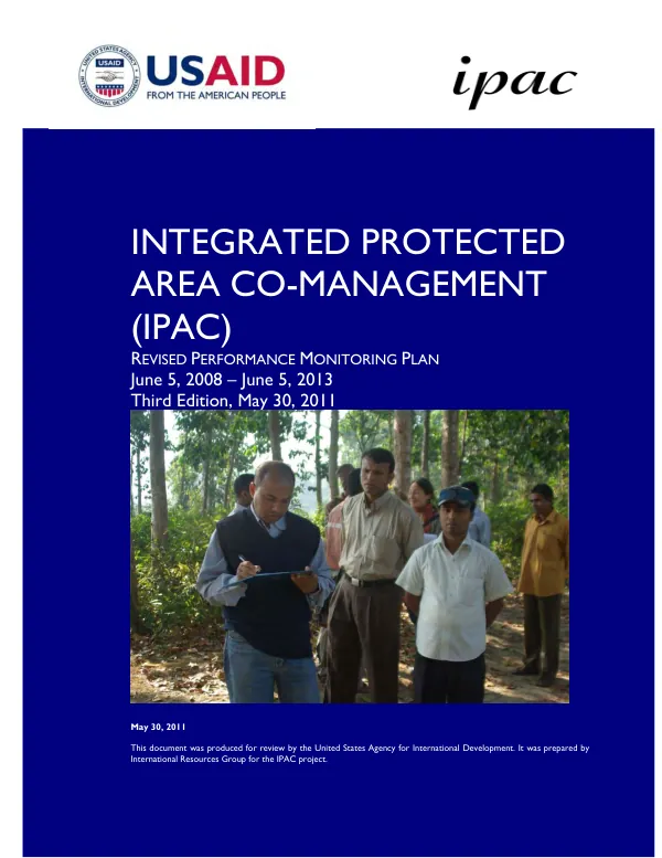 Integrated protected area co-management (IPAC) : revised performance monitoring plan, June 5, 2008-June 5, 2013
