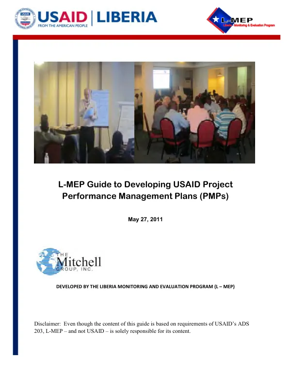 L-MEP guide to developing USAID project performance management plans (PMPs)
