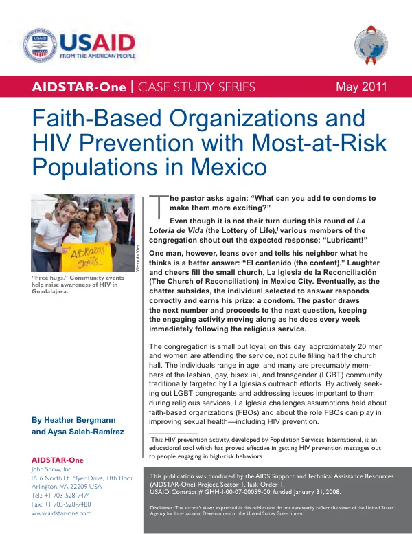 Faith-based organizations and HIV prevention with most-at-risk populations in Mexico
