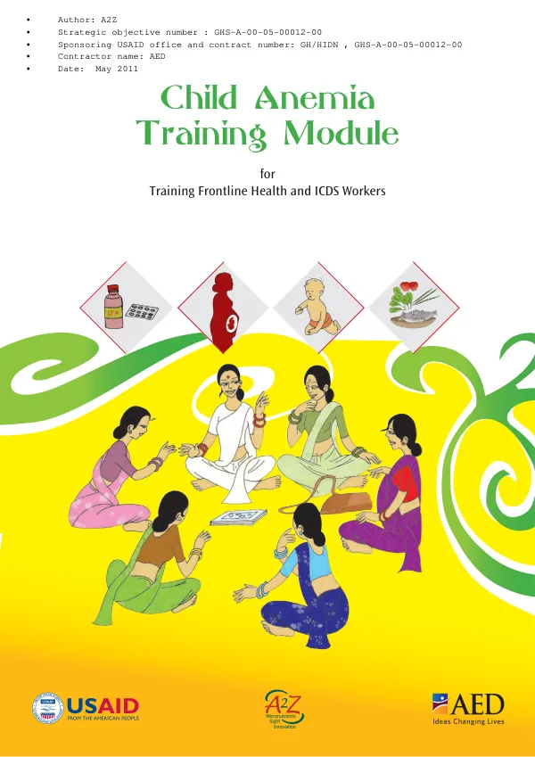 Child anemia training module for training frontline health and ICDS workers