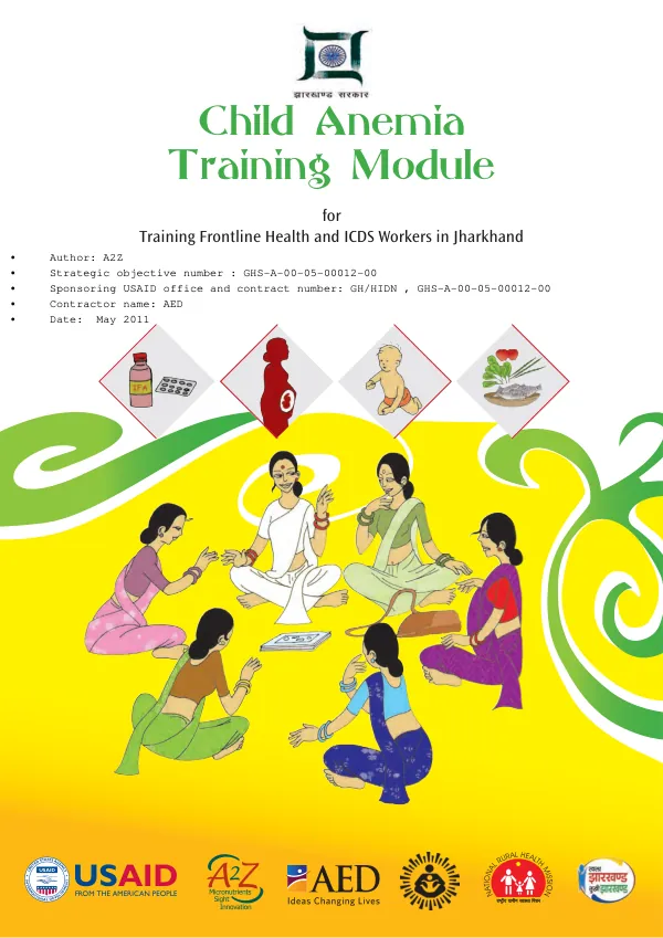 Child anemia training module for training frontline health and ICDS workers in Jharkhand
