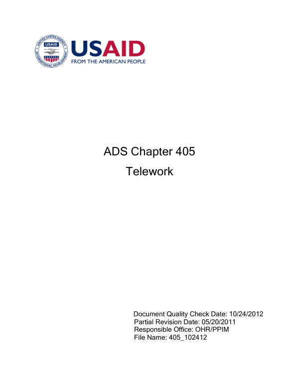 ADS chapter 405 : telework