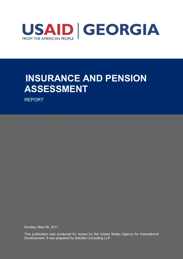 Insurance and pension assessment : report