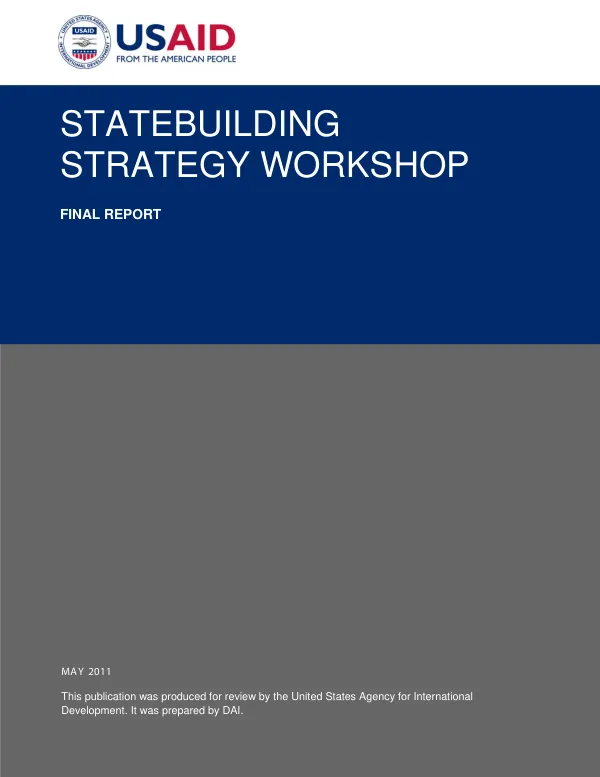 Statebuilding strategy workshop : final report