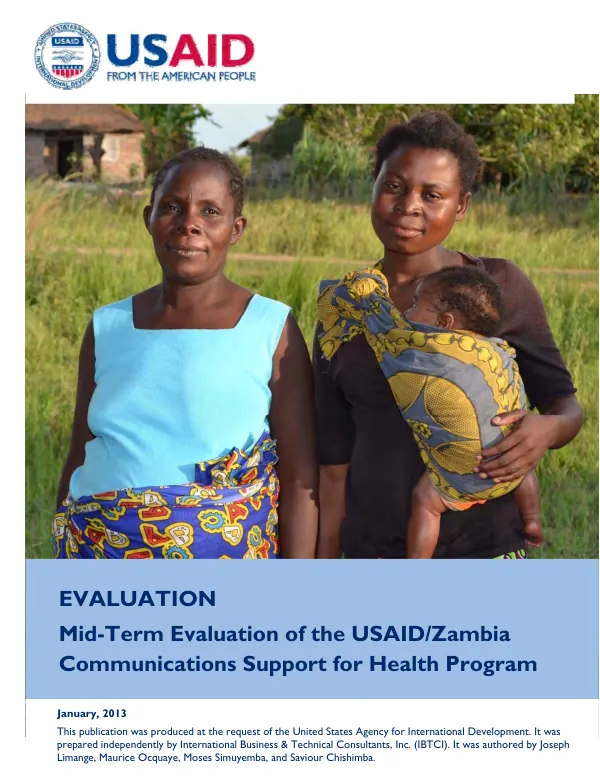 Mid-term evaluation of the USAID/Zambia communications support for health program