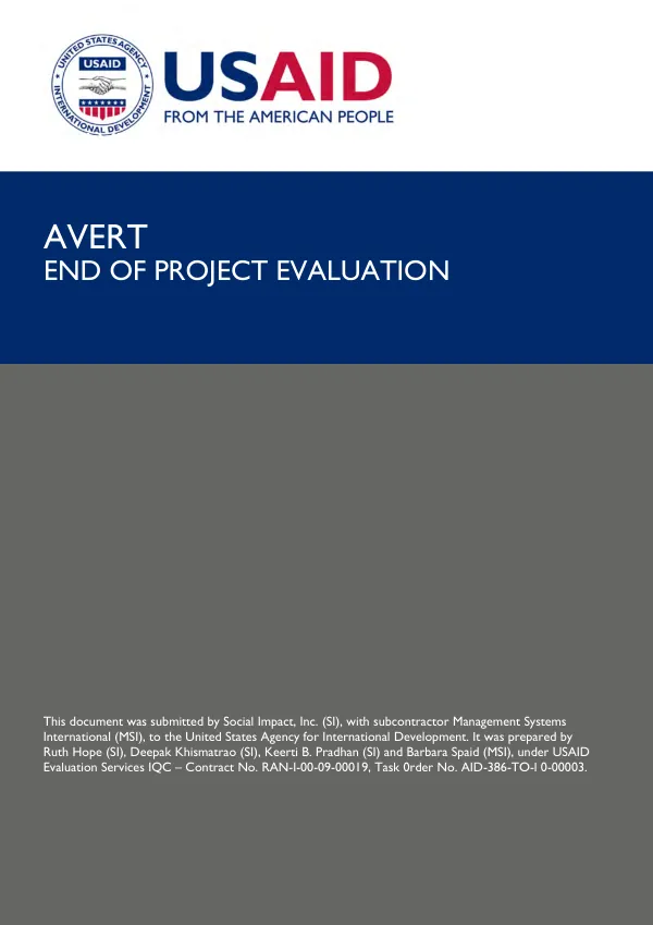 AVERT end of project evaluation