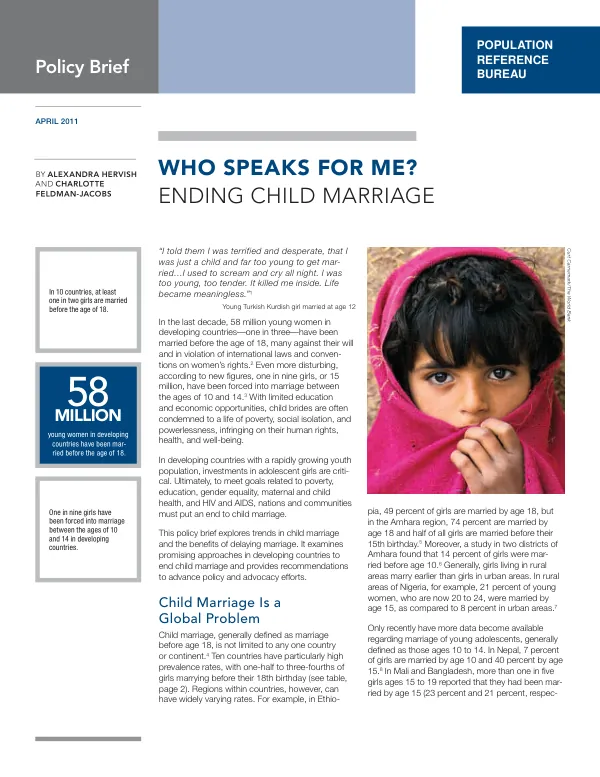 Who speaks for me? : ending child marriage