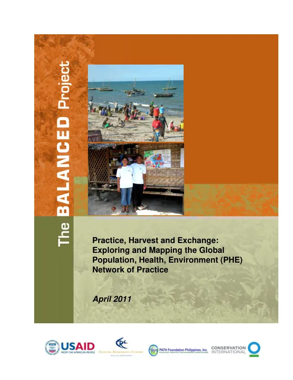Practice, harvest and exchange : exploring and mapping the global population, health, environment (PHE) network of practice