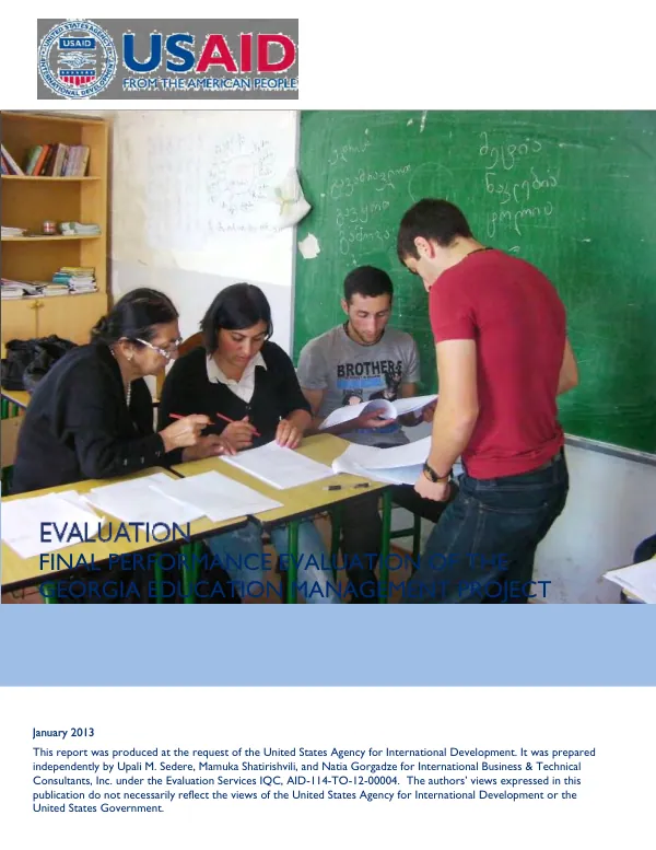 Performance evaluation of the Georgia education management project (EMP)