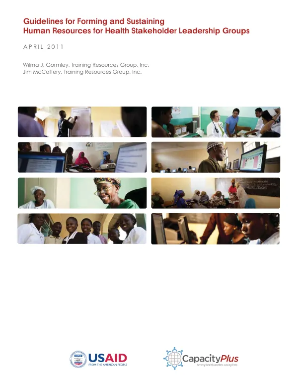 Guidelines for forming and sustaining human resources for health stakeholder leadership groups