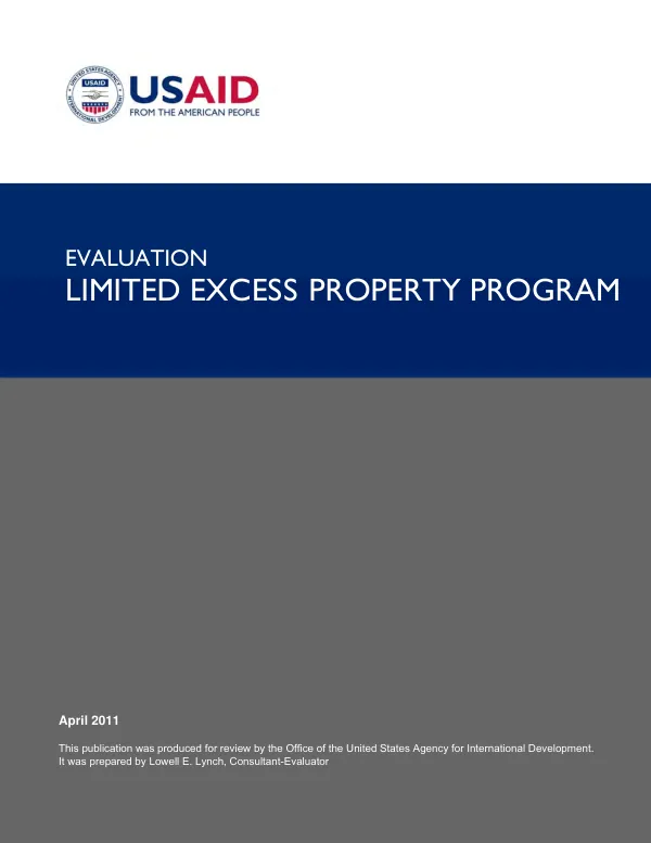 Evaluation, limited excess property program : final report
