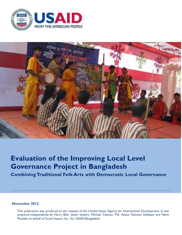 Evaluation of the improving local level governance project in Bangladesh : combining traditional folk arts with democratic local governance