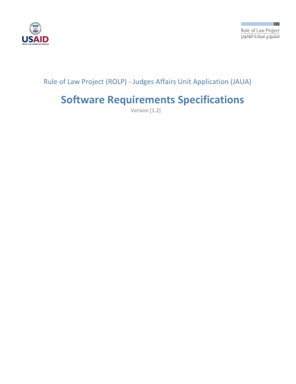 Rule of law project (ROLP) - judges affairs unit application (JAUA) : software requirements specifications