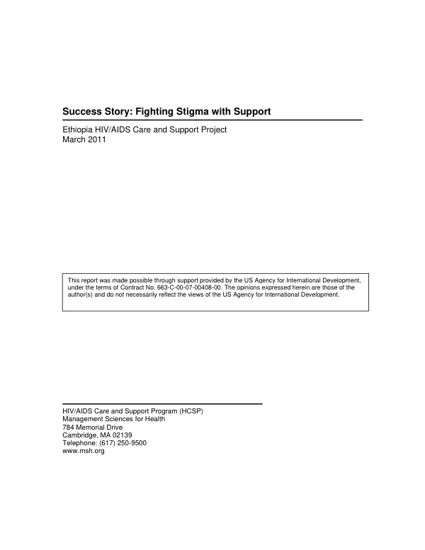 Success story : fighting stigma with support