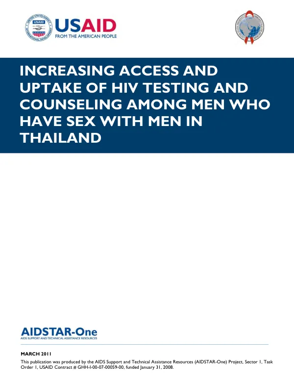 Increasing access and uptake of HIV testing and counseling among men who have sex with men in Thailand