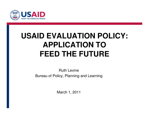 USAID evaluation policy : application to Feed the Future