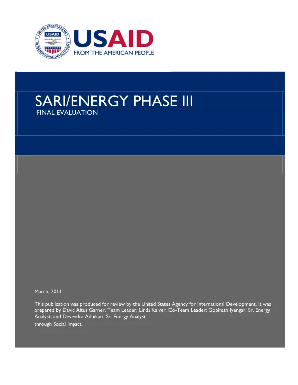SARI/energy phase III : final evaluation