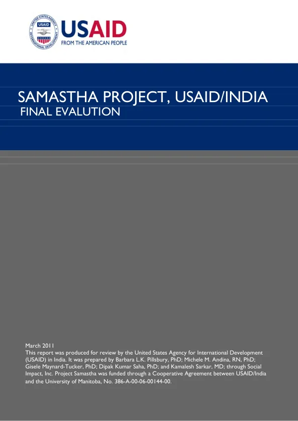 Samastha project, USAID/India : final evaluation