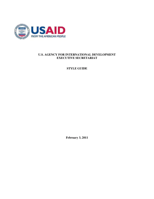 U.S. Agency for International Development Executive Secretariat : style guide