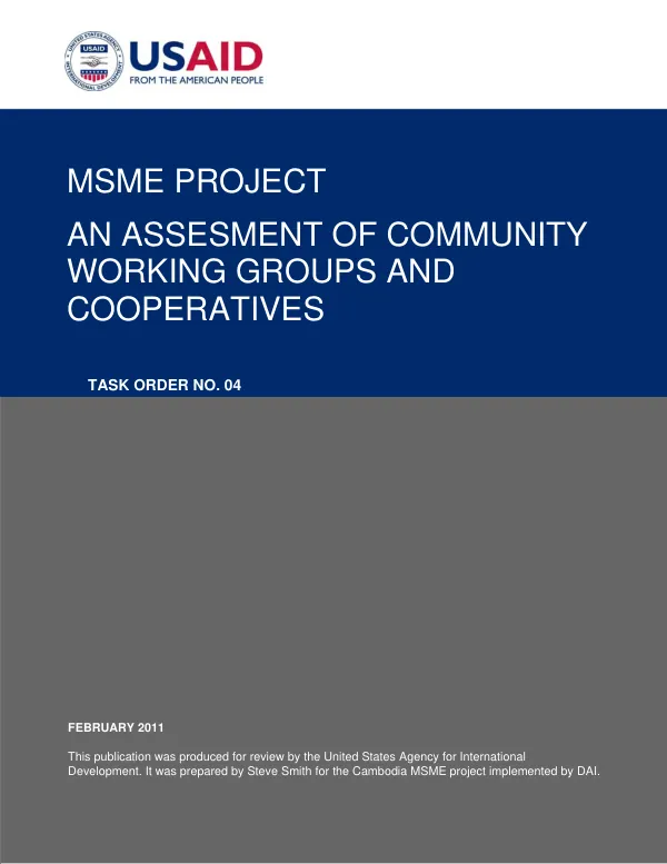 An assessment of community working groups and cooperatives