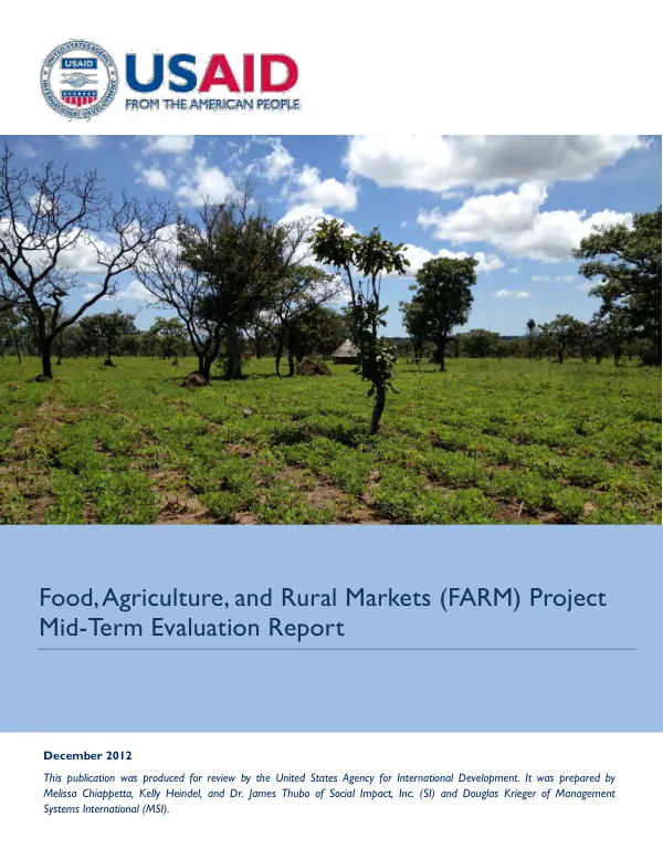 Food, agriculture, and rural markets (FARM) project mid-term evaluation report