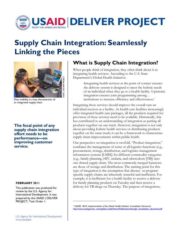 Supply chain integration : seamlessly linking the pieces
