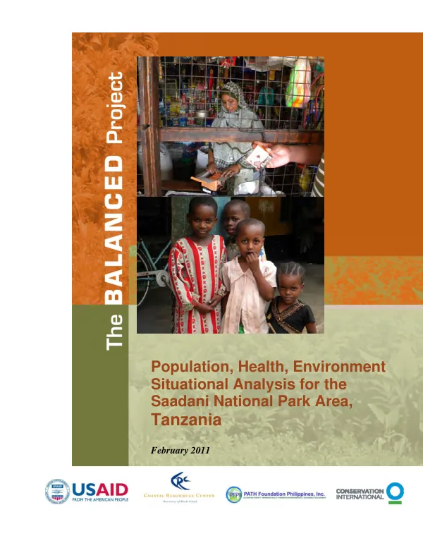 Population, health, environment situational analysis for the Saadani National Park area, Tanzania