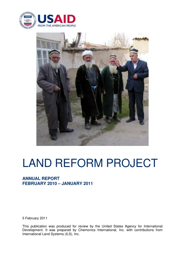 Land reform project : annual report, February 2010-January 2011
