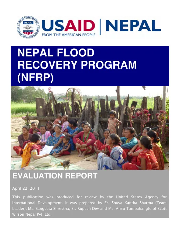 Nepal flood recovery program (NFRP) : evaluation report