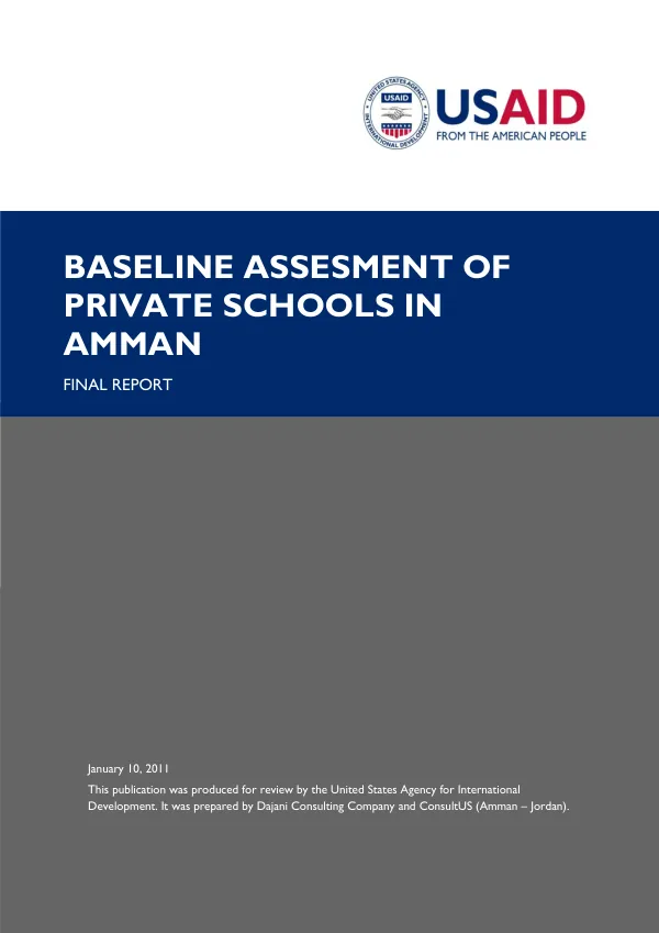 Baseline assessment of private schools in Amman : final report
