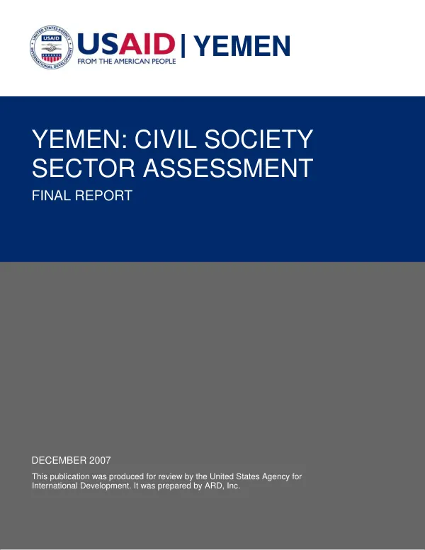 Yemen : civil society sector assessment -- final report