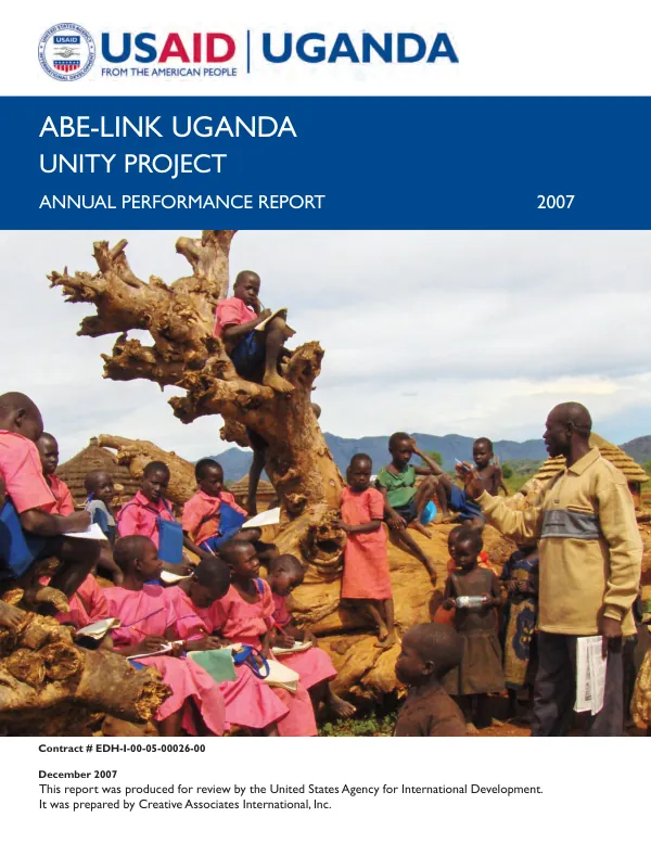 UNITY project annual performance report 2007