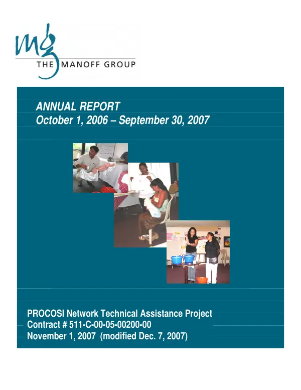 Annual report, October 1, 2006-September 30, 2007 : PROCOSI network technical assistance project