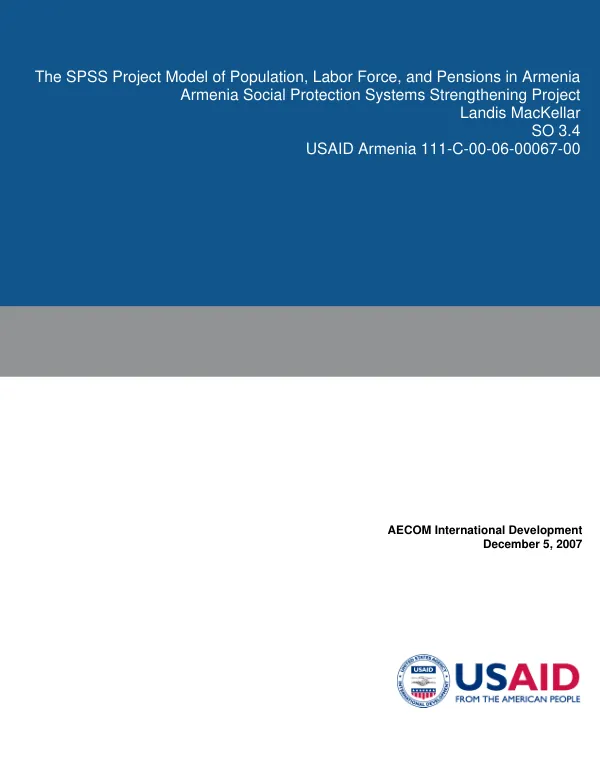 The SPSS project model of population, labor force, and pensions in Armenia