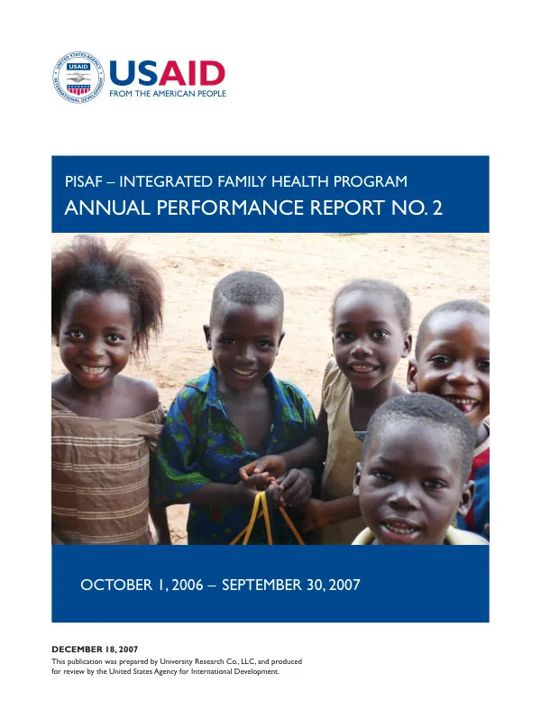 PISAF - integrated family health program : annual performance report no. 2, October 1, 2006-September 30, 2007