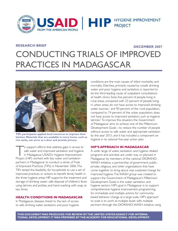 Conducting trials of improved practices in Madagascar