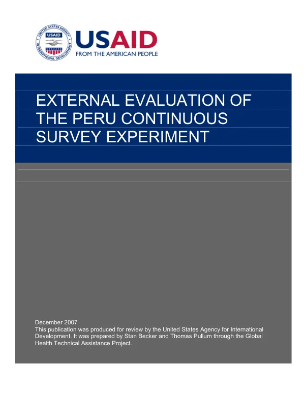 External evaluation of the Peru continuous survey experiment