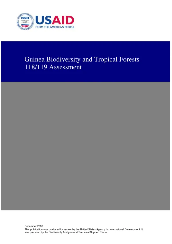 Guinea biodiversity and tropical forests 118/119 assessment