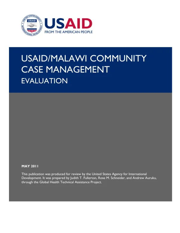 USAID/Malawi community case management : evaluation