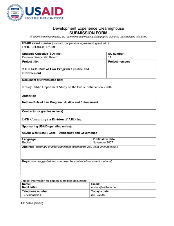 Notary Public Department : a study on the public satisfaction from the service provided